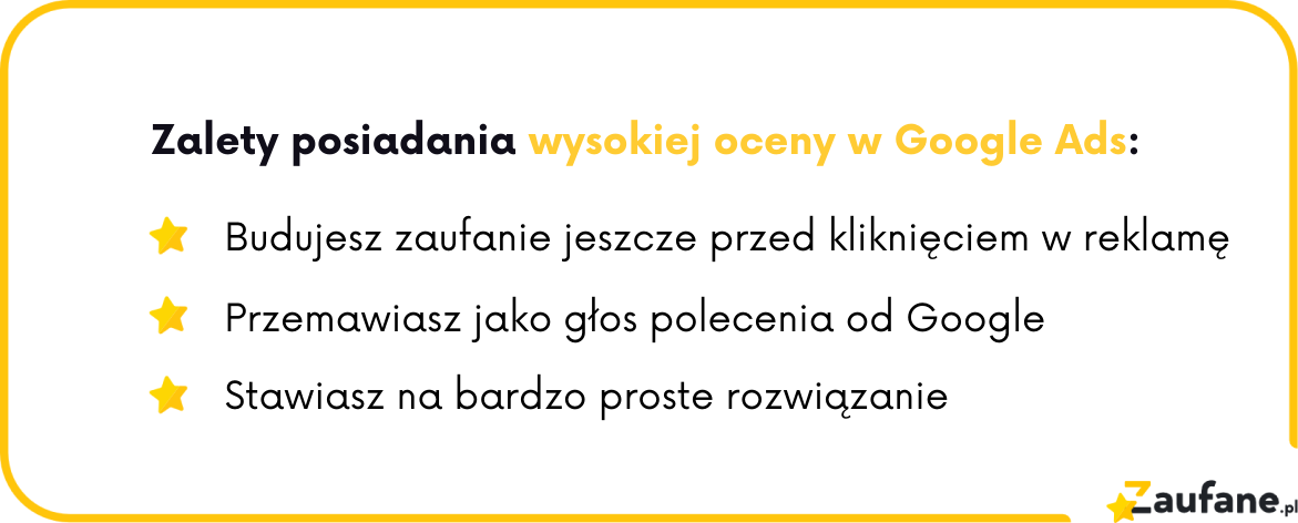 Gwiazdki W Google Ads - Co Musisz Zrobić? | Zaufane.pl