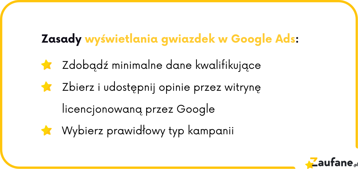 Gwiazdki W Google Ads - Co Musisz Zrobić? | Zaufane.pl